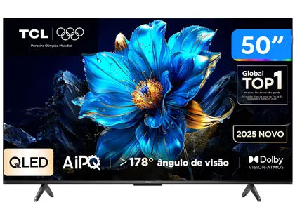Smart TV 50" TCL 4K UHD QLED 50P7K Google TV AiPQ Google Assistente 3 HDMI