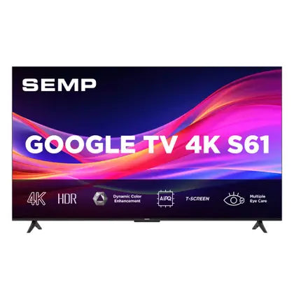Smart TV Semp 55 Polegadas LED 4K S61 WiFi Bluetooth Google TV 3 HDMI HDR10 Dolby Audio 55S61