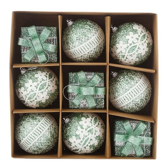 Kit 9 Peças Bolas De Natal 8CM