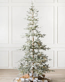 Árvore de Natal Nevada com Galhos Nevados, Suporte Metálico e Micro LEDs Embutidos