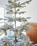 Árvore de Natal Nevada com Galhos Nevados, Suporte Metálico e Micro LEDs Embutidos