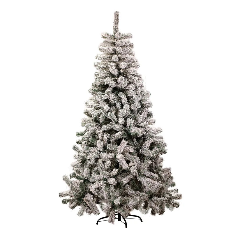 Arvore De Natal Alpina Nevada 210cm 900 Galhos Pé De Ferro Pinheiro Cor Verde