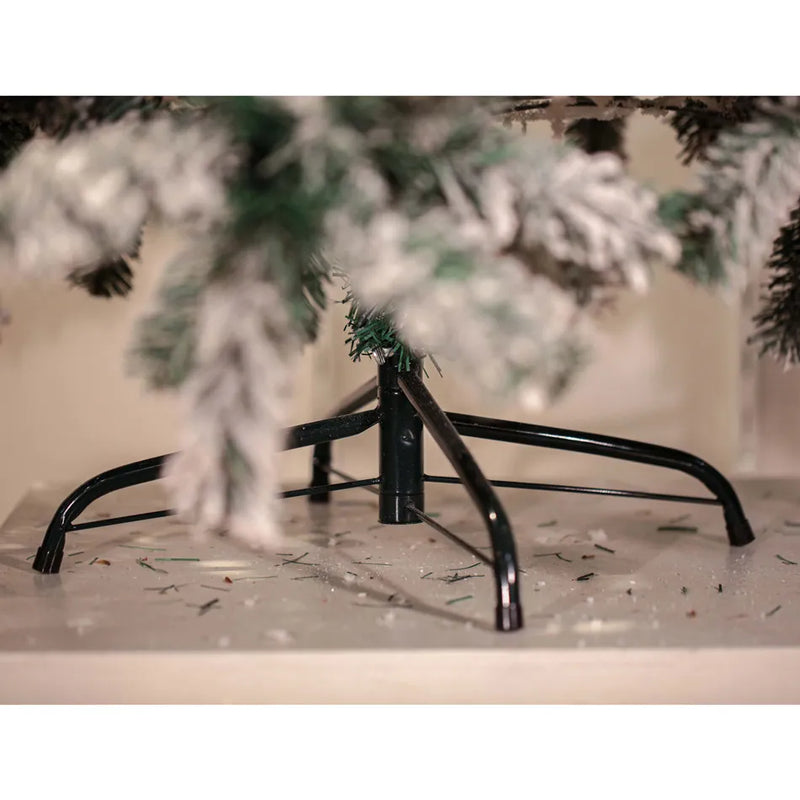 Arvore De Natal Alpina Nevada 210cm 900 Galhos Pé De Ferro Pinheiro Cor Verde