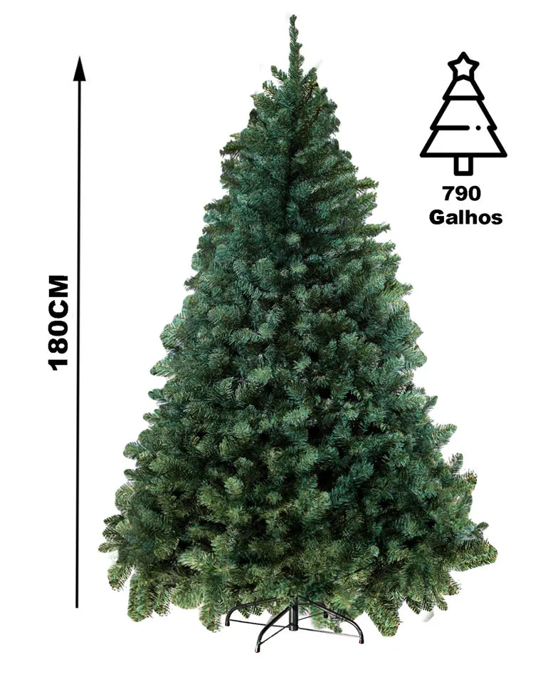 Árvore De Natal Pinheiro Riviera Grande Cheia Promoção Luxo 790 Galhos 1,80 Metro Verde
