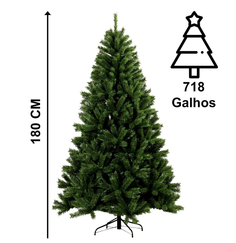 Árvore Natal Pinheiro Verde 180 Cm Noruega 718 Galhos Luxo