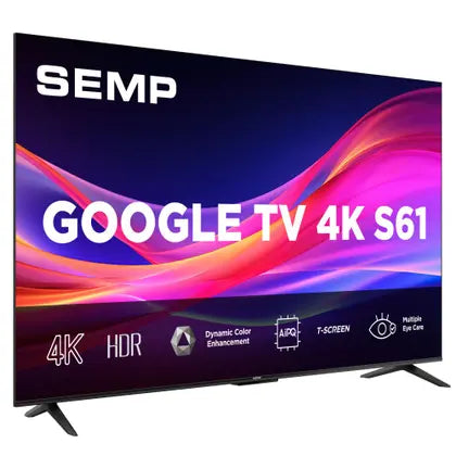 Smart TV Semp 55 Polegadas LED 4K S61 WiFi Bluetooth Google TV 3 HDMI HDR10 Dolby Audio 55S61