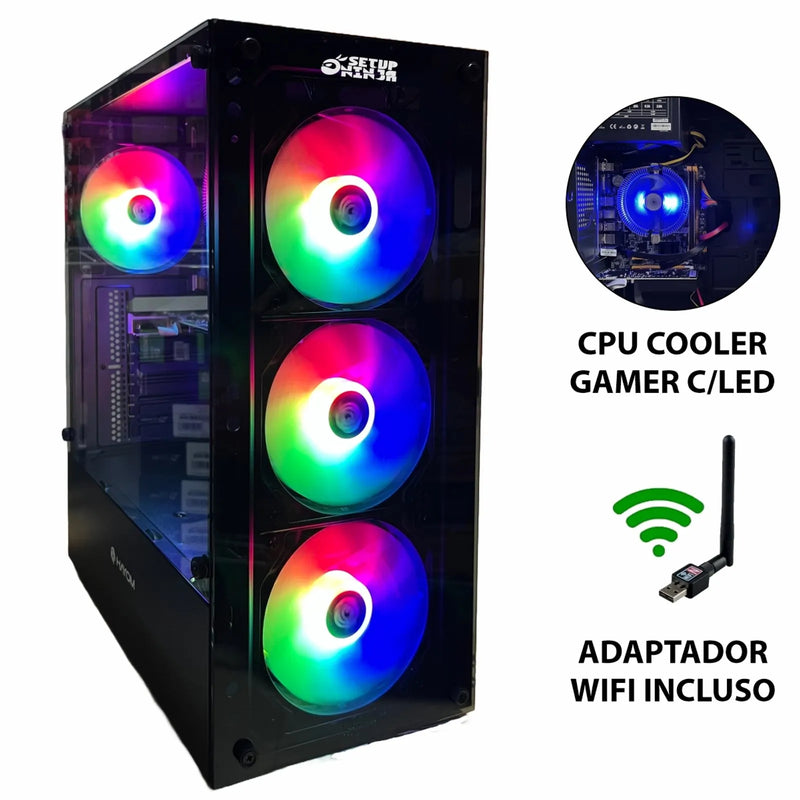 PC Gamer Completo Shadow III, RX 550 4GB, Intel Core i5, 16GB RAM, SSD 960GB, Monitor 19", Kit Periféricos