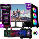 PC Gamer Completo Shadow III, RX 550 4GB, Intel Core i5, 16GB RAM, SSD 960GB, Monitor 19", Kit Periféricos